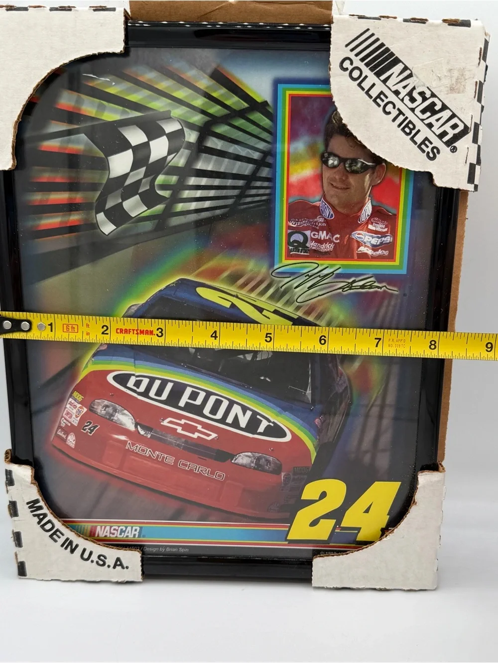 Nascar Jeff Gordon Rainbow DuPont No. 24 Wall Plaque